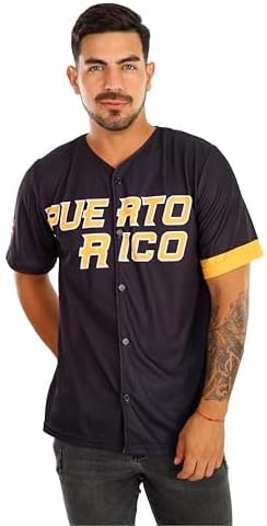 Puerto Rico Baseball Jersey Black | Clemente 21 Tribute Shirt for Men – Limited Edition Baseball Jersey Light Weight Tee