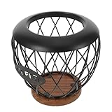 ARTIBETTER Kaffeekapselhalter Aufbewahrungskorb aus Metall und Holz mit Künstlerischer Unregelmäßiger Form für Snacks und Trockenlebensmittel in Küche und Wohnbereich