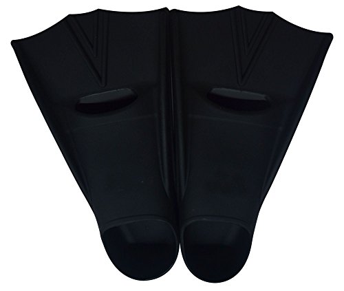 TOPCHANCES® Swim Fins for Men Women and Kids Short Training Fins for Diving,Snorkeling,Swimming,Watersports Black (F800(XL) 42-44)