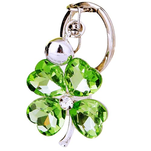 ZKGYUS Llavero de Trébol de Cuatro Hojas, Amuleto de la Suerte de la Naturaleza de Hoja Verde, para Monedero