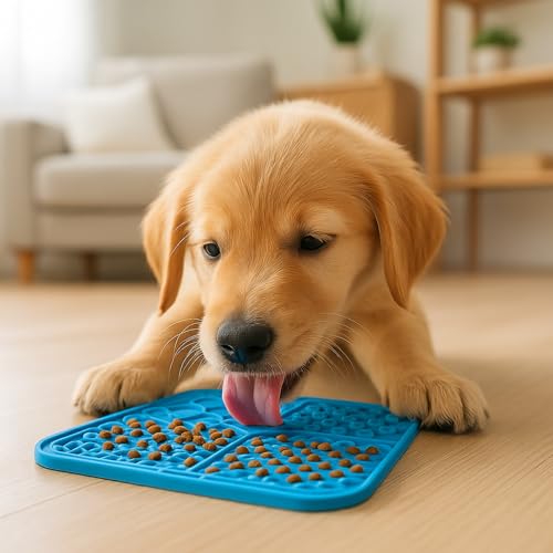 FEZTEZZO Tapete de Lamber para Cães e Gatos Redutor de Ansiedade e Comedouro Lento Ideal para Banho