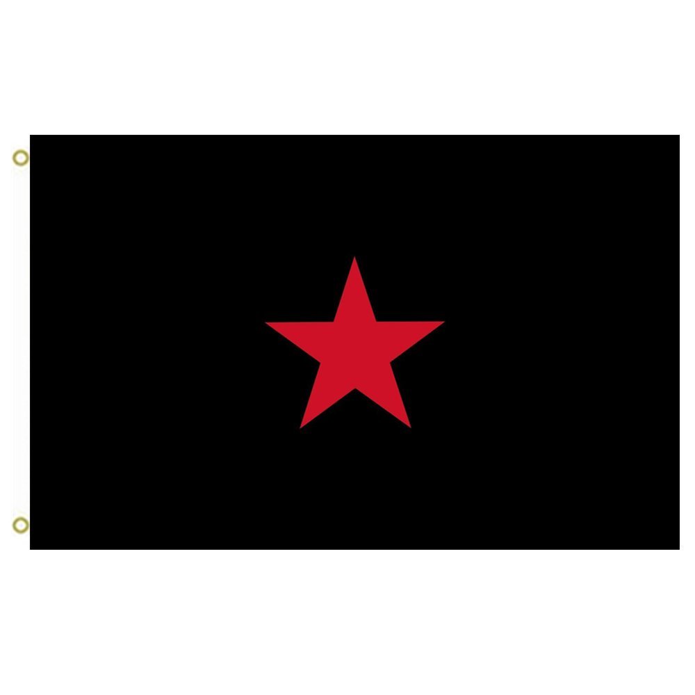 UiiWout rfcxs Large Flag 3x5ft Outdoor Flag Flying Flag EZLN Revolution Black and Red