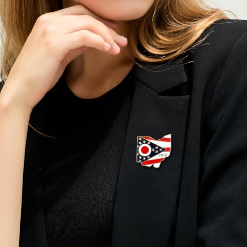 Image of State Shaped Map Lapel Metal Pin Enamel Brooch Keepsake Beautifully Designed for Backpack Hat
