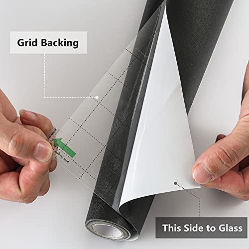 Feomos Total Blackout Window Film With Heat Resistant White Side Static Cling 100% Light Blocking Glass Films Cover Room Darkening Romoval 17.3X118 Inches #TOP4