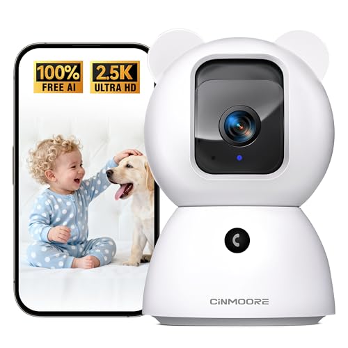 CINMOORE 2.5K Pet Camera with AI Detection & 2-Way Talk