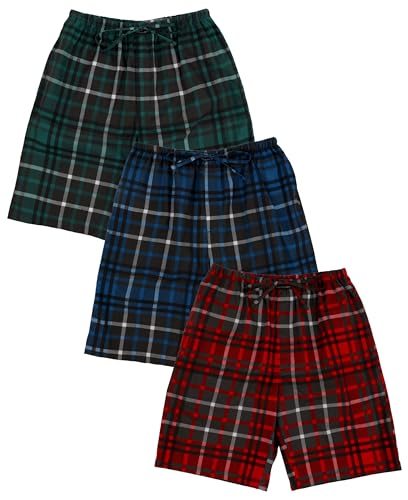 Image of Andrew Scott Men's Lounge Pajama Shorts | Cotton Blend Soft & Light PJ Bottom | Drawstring & Pockets | Multi Packs-Colors