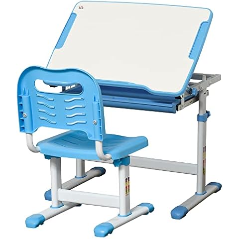 HOMCOM Pupitre Infantil 2 en 1 con Altura y Ángulo Ajustable Cover