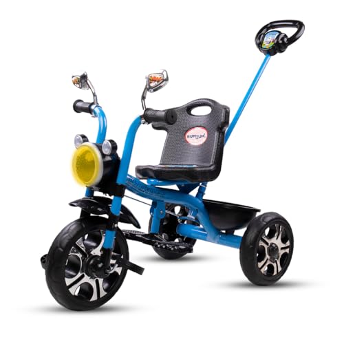 Image of BUMTUM Legendary Baby Tricycle Pedal Bike Rider Stylish | Tricycle for Kids (3-5 Years) Ride-Ons & Wagons Non Battery Operated Ride On Bike with Storage Basket - Blue
