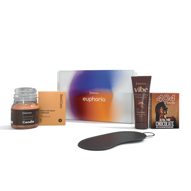 Image of Bold Care Euphoria Couples Kit for Date Nights | Condoms, Lube & Accessories for Memorable Moments | Fun Indoor Dates | Deeper Connections & Bonding | Gifting Set for him & her