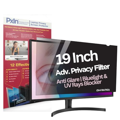 Image of Pxin Smart Eye 19 Inch (5:4) Monitor Privacy Screen Filter - NO Eye Strain | Anti-Blue Light + Anti-Glare | Privacy Screen Protector