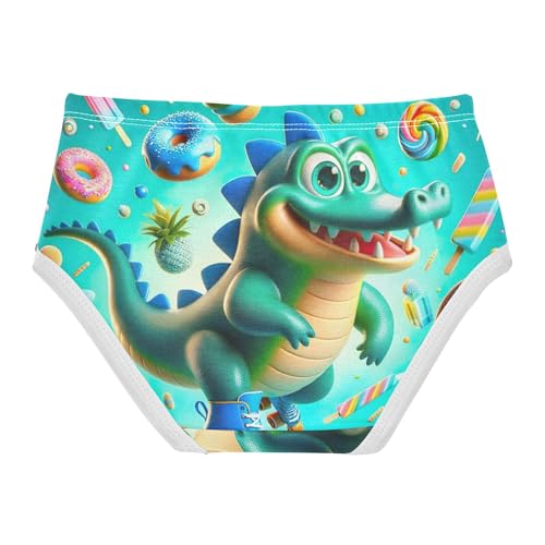 Cotton Toddler Underwear Floral Playful Cute Alligator Blue Panties Little Girl Aesthetic Briefs Girls Undies 2t2