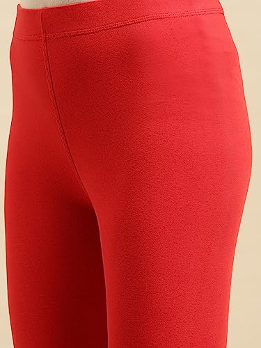 Image of rangita Women's Regular Fit High Rise Cotton Solid Ankle Length Leggings