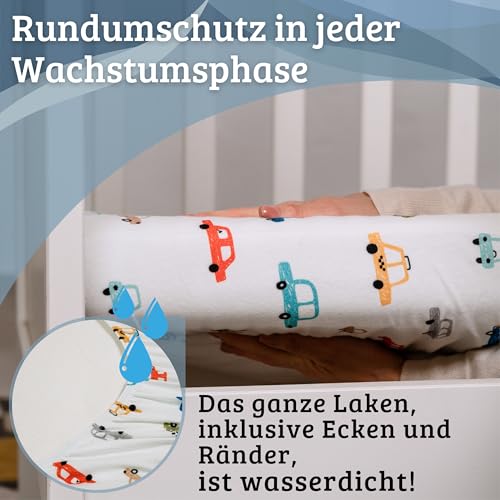 Bisoo Zauberlaken Spannbettlaken Wasserdicht 40x80 Autos für Kinderwagen – Ansicht 5