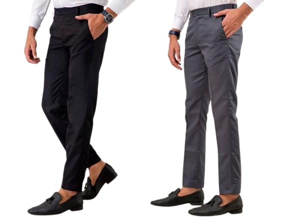 vx9 Men's NavyBlue Formal Trouser, Slim Fit, Smart Office Wear-picture-44