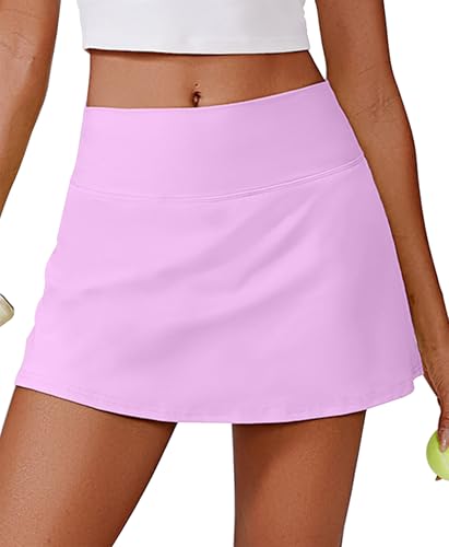 Image of PINSPARK Womens Tennis Skirt High Waisted Golf Skort with 2 Pockets Stretchy Athletic Skirts for Workout Pickleball Running