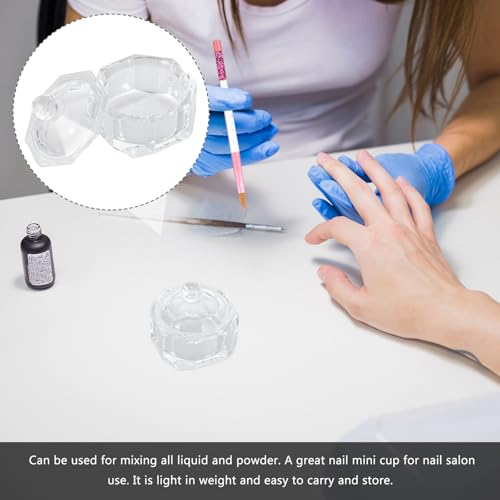 Vaso de cristal para uñas con tapa 60ml para manicura miniatura 5