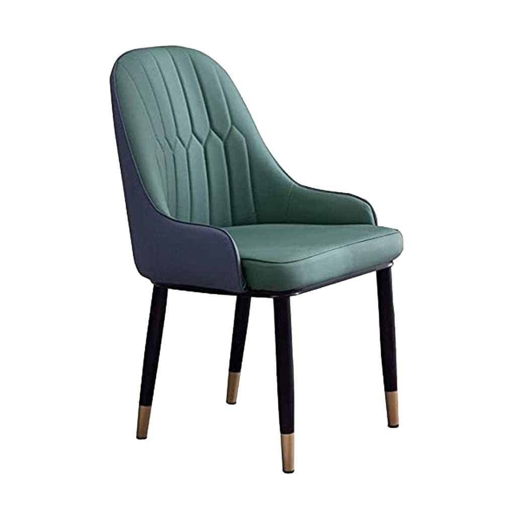 SJIALEN 1 Pcs Kitchen Dining Chairs, 43×47×87cm Leather Living Room Bedroom Leisure Chairs Home Desk Hotel Backrest Chairs Kitchen Chair (Color : Green)