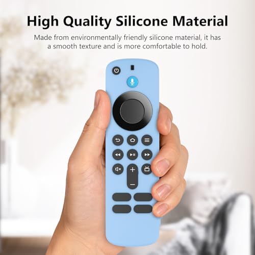 Image of RAYA Silicone TV Remote Cover Compatible with All New Fire TV Stick 4k & Fire Tv Stick HD Remote 2025 Model Protective Case with Lanyard (Blue)
