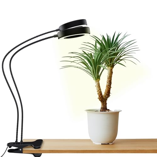 Image of OSANI LED Grow Lights for Indoor Plants, 24 inch Full Spectrum Plant Light with Gooseneck Clip On Clamp, Dimmable Desk Lamp, Auto Timer, Indoor Plant Grow Light