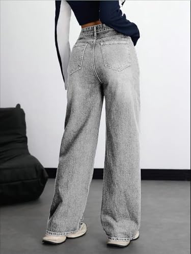 Image of Nifty Women's Denim Stretchable High Waist Baggy Jeans for Women