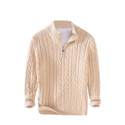 Verbier Half Zip Sweater Mens Pullover Knit Polo Half Turtleneck Cotton Mock Neck Warm Thick Casual Sweater