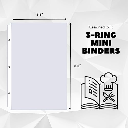 Office Werks Heavyweight Clear Mini Sheet Protectors Holds 5.5 x 8.5 Inches Sheets, Fits a 3-Ring Binder, Crystal Clear, Acid-Free, Archival Safe with Reinforced Holes, Top Loading (200 Pack) - Thumbnail 3