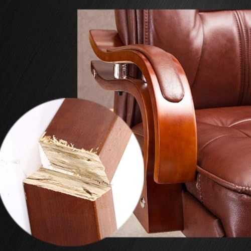 Image of Lakdi The Furniture Director & Executive Chair for Office Made in Plyboard with Leatherette and Soft Seating, Fixed Armrest & Revolving for Ultimate Comfort and Productivity - 111011326 Brown