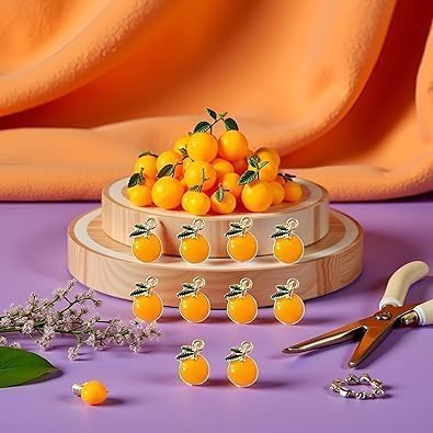 10 Pcs 8x13mm Cartoon Orange Fruit Charms for Jewelry Making, DIY Plated Enamel Cute Orange Pendant for Earring Necklace Bracelet Keychain Craft Supplies Findings Making Accessories Beading - Image 7