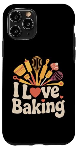 I Love Baking泡立て器 麺棒 カップケーキディライト スマホケース iPhone 11 Pro 用