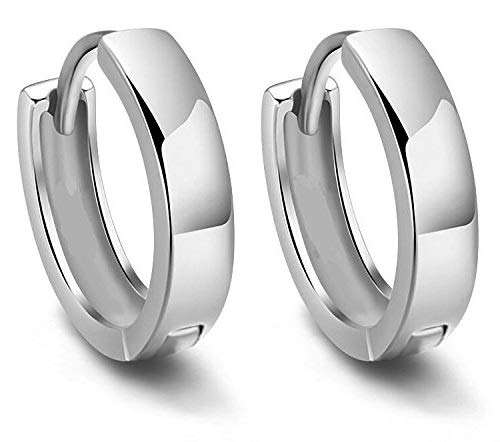 KUKSHYA JEWELLERS 925 Pure Sterling Silver Hoops Bali Earrings pair for Girls, Babies, Boys or Women (Small Size)