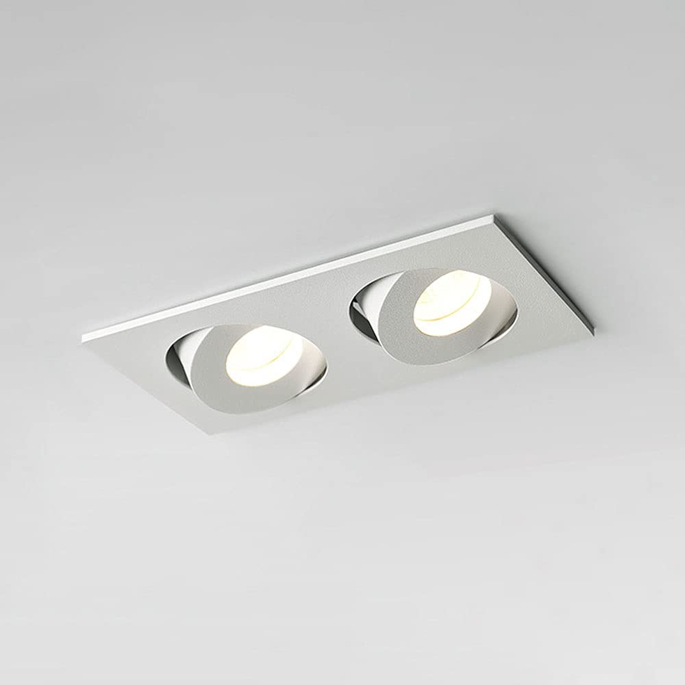 ITOSUI LED Recessed Lighting Ceiling Spotlight Accent Lamp, 2-Light Adjustable Indoor Ceiling Downlight, Modern Ceiling Spots Accent Lights for Living Room Corridor Bedroom (Color : White-4000K)