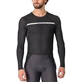 CASTELLI Men’s Merino Seamless Baselayer, Long Sleeve Merino Wool for Road Cycling & Gravel Biking - Black - XX-Large