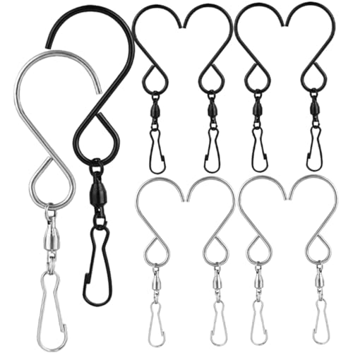 Toyvian 10個 字型ステンレス製転フック 耐錆風鈴ハンガー 鳥の餌箱 植木鉢吊り下げ用 屋内外対応 安定設計で変形防止