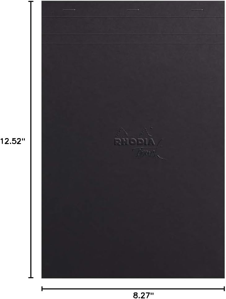 Rhodia Touch 116113C - Block Black Maya Pad A4+ New Ruler Cross - 50 Sheets - Clairefontaine Maya Black Paper 120 g/m - for Calligraphy and Precise Drawing with Pencil, Liner, Pen