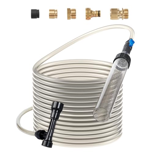 VEVOR Aquarium-Staubsauger, 9 m PVC-Schlauch, Kiessauger für Aquarien, Siphon-Aquarienreiniger, 3 Arten von Messingadaptern, zum Reinigen von Kies und Sand im Aquarium