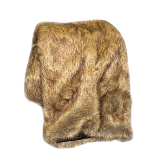Fur Accents Faux Bedspread - Spotted Brown Coyote - Medium Wolf - Plush Faux Fur Design - Desert Fox Brown Tone - Shag - Minky Cuddle Fur Lining (King Size)