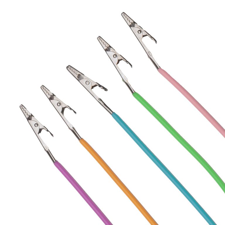 Perfect Bib Holders - Pack of 5 - Stainless-Steel Gator Clips - 5 Vibrant Colors