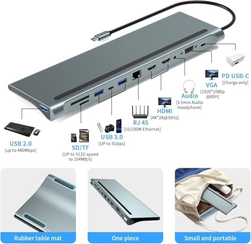 Image of jasifs USB Docket Station (12-in-1 USB C Hub)