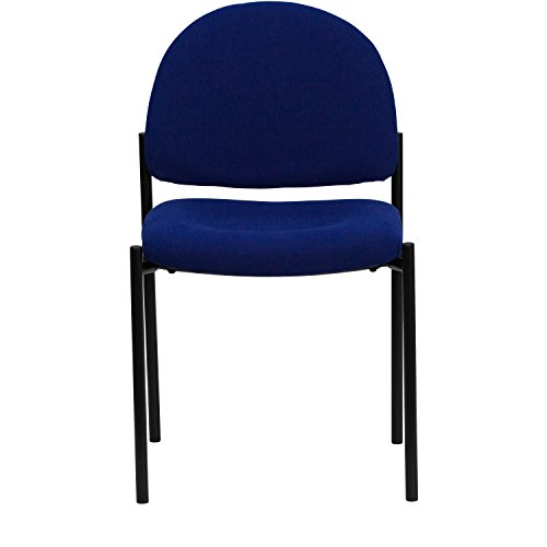 Image of Flash Furniture Tania Comfort Navy Fabric Stackable Steel Side Reception Chair