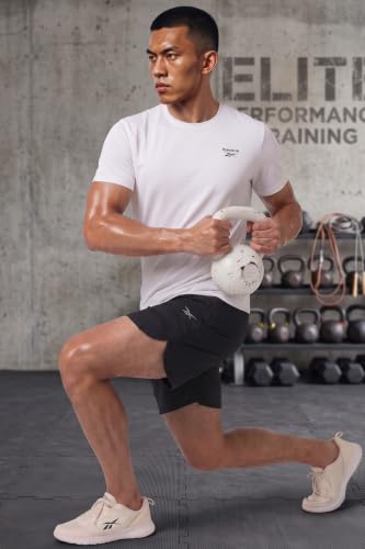 Image of Reebok Men's Polyester Blend Training Shorts - Durable Breathable Gym Shorts for Men | Sports Shorts for Men | Workout Fitness Shorts - Non-Restrictive with Pockets
