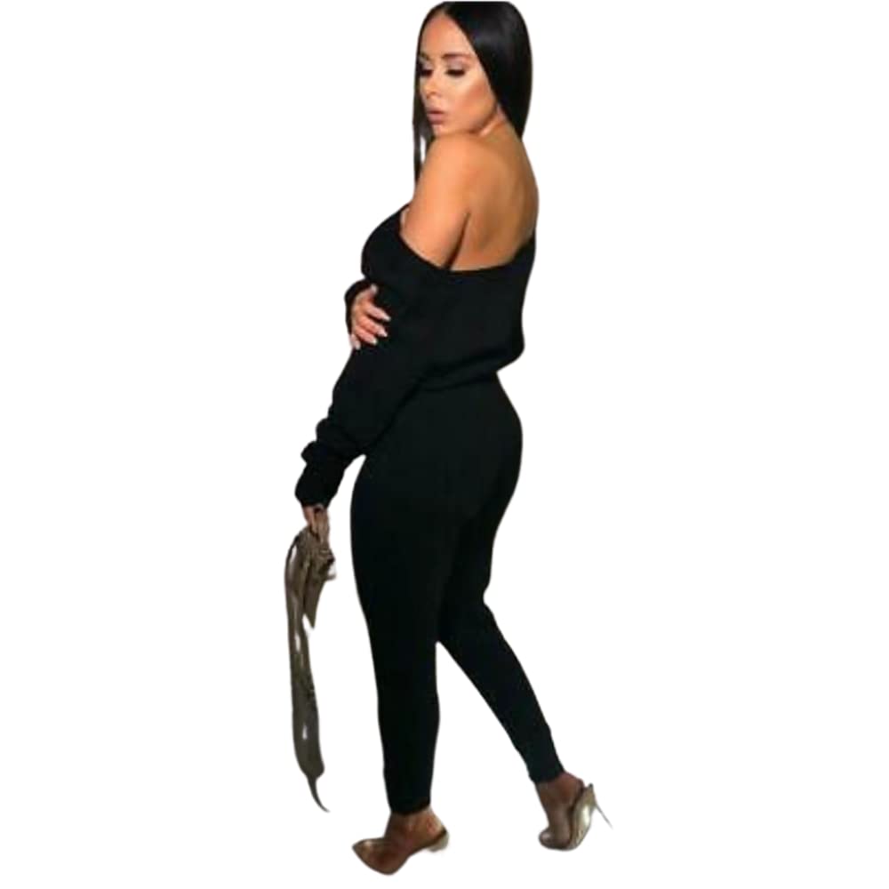 STAR FASHIONLadies Knitted Off the Shoulder Top and Bottoms Loungewear  Tracksuit Set Womens Cuffed Piece Co-Ord Suit Set UK Size To 14