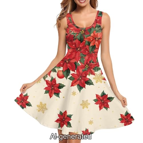 Image of Dreaweet Casual Sleeveless Dresses for Women Girls, Round Neck Tank Dresses with Pockets Summer Sundress Size XS-4XL