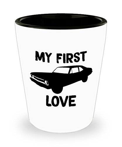 mmandiDESIGNS Nova SS 1970 Muscle Car Shot Glass My First Love 1.5oz Ceramic Drink Jiggeruto Ceramic Accessory Pill Holder