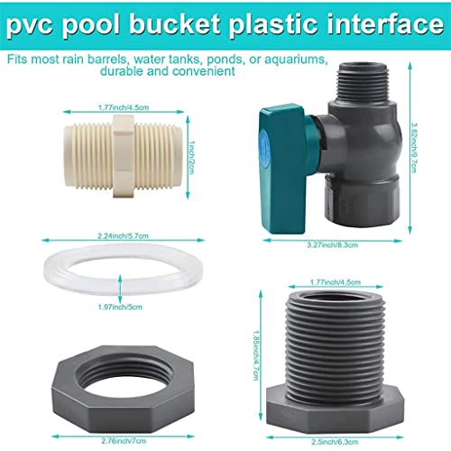 Válvula de bola para recolectar agua de lluvia con conector de grifo de 3/4 6