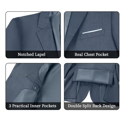 Men Suit Jacket 2 Button Men Dark Grey Blazer Business Wedding Prom Mens Casual Sport Coat 3XL4