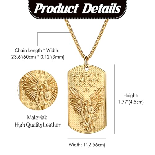 Collier Saint Michel homme en acier pendentif archange catholique - 4