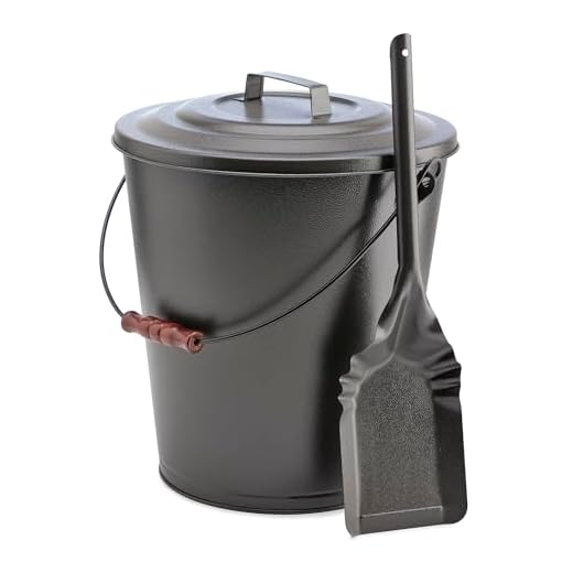 Uniflame, C-1724B, Olde World Iron Finish Ash Bin with Lid and Shovel