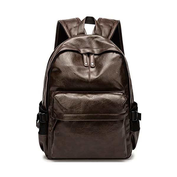 Leather-Laptop-Backpack-for-Men-Women-School-College-Bookbag-Casual-Travel-Daypack-Brown Leather Laptop Backpack for Men Women, School College Bookbag Casual Travel Daypack (Brown)