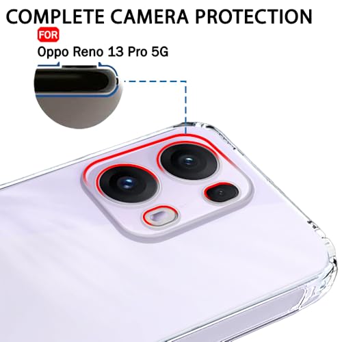 Image of TheGiftKart Back Cover Soft Case for Oppo Reno 13 Pro 5G | Best Camera Protection | Inbuilt Dust Plugs & Anti-Slip Grip | Ultra Clear Slim Case Cover for Oppo Reno13 Pro 5G (Silicone, Transparent)