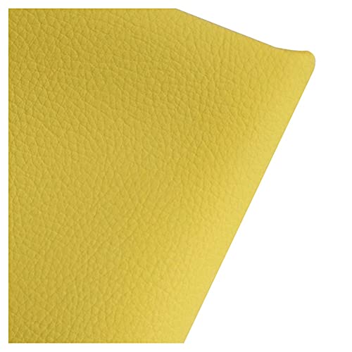Polipiel for Tapizar Tapicería Material De Artesanía Tela De Grano Cuero Imitación Sintético PU Sintética Venta Polipiel(Yellow,1.6X2m)